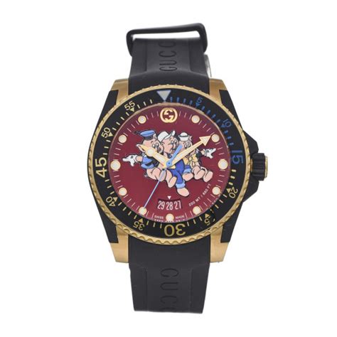 gucci x disney pig watch